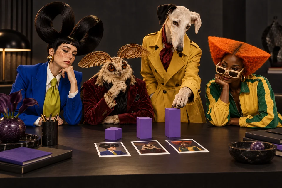 The cast reviews sculptural charts and content photographs