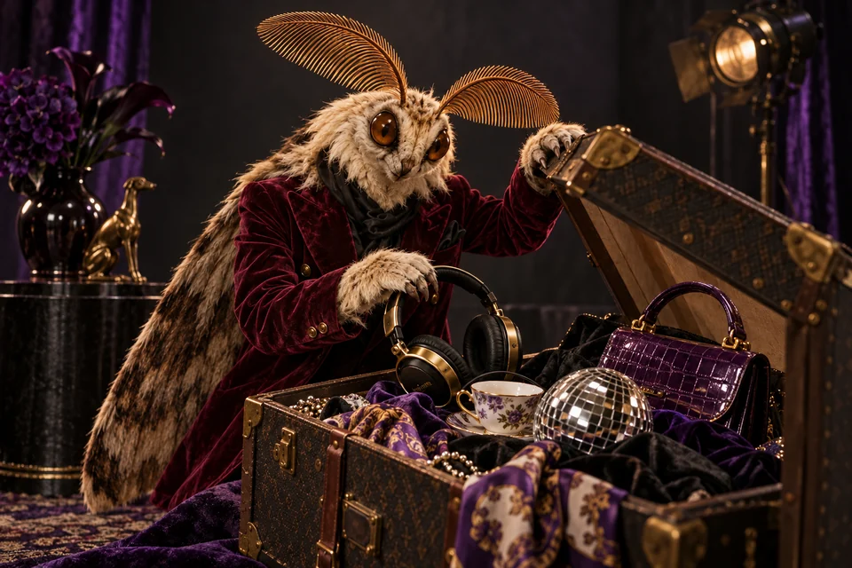 The cast explores a trunk of props for new content ideas